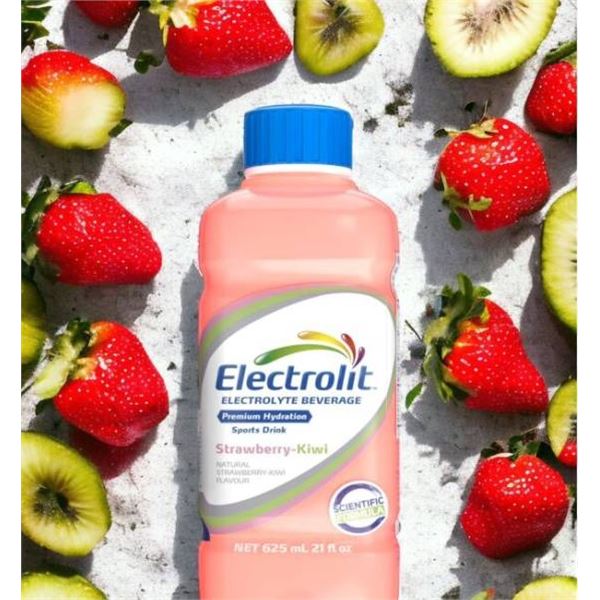 Electrolit Strawberry-Kiwi Electrolyte Beverage, 625mL Bottles, Set of 12