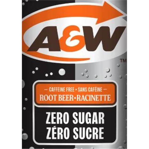 A&W Root Beer Zero Sugar, 24 x 500 mL Bottles