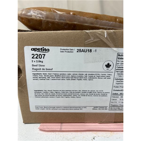 Apetito 2207 Beef Stew (2 x 2.5kg Units)