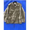 Image 1 : Military-Style Olive Green Jacket with Multiple Pockets and Drawstring Waist
