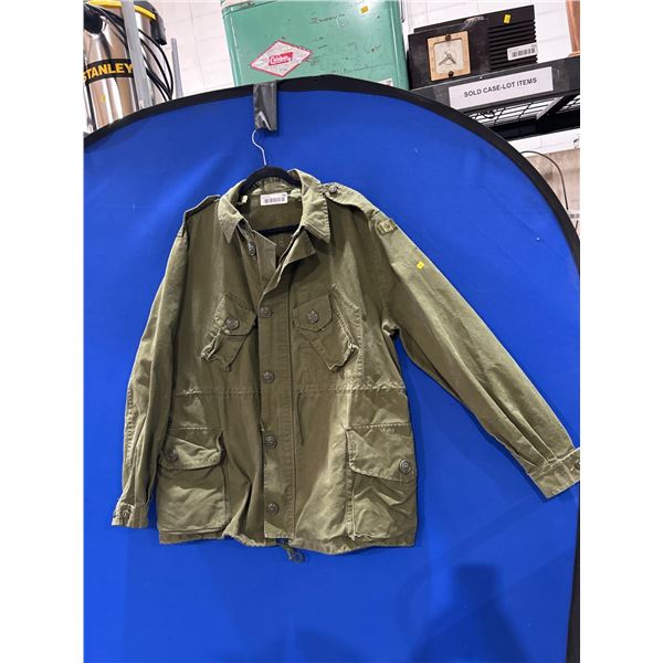 Military Style Olive Drab Field Jacket with Label Printing