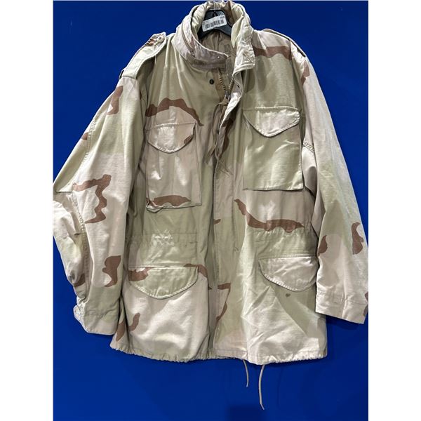 Cold Weather Field Coat, Desert Camouflage, Size Large Long