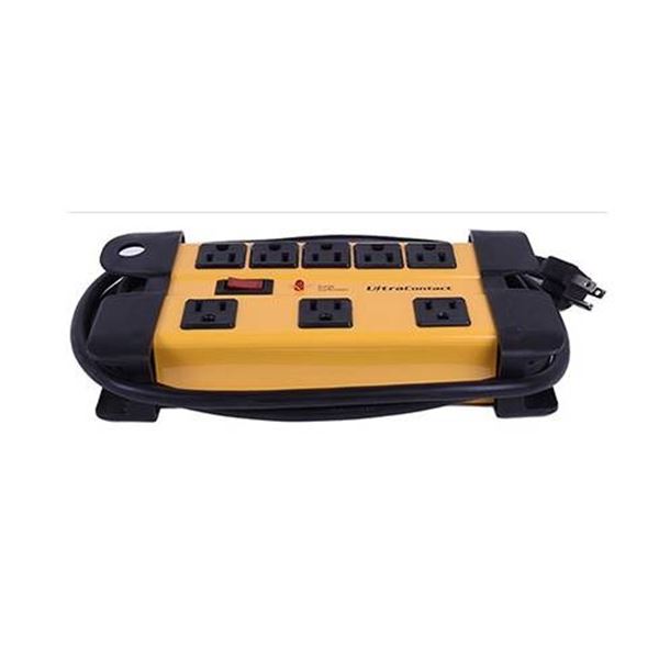 8 Outlet Metal Power Bar With 15A Circuit Breaker and 6-Foot Cord