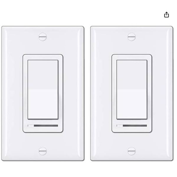 2 Pack Feit Electric Slide Dimmer for LED Lighting, Single or 3-Way
