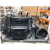 Image 1 : Black Leather Bag Set with Multiple Compartments and Side Attachable Cylindrical Bag