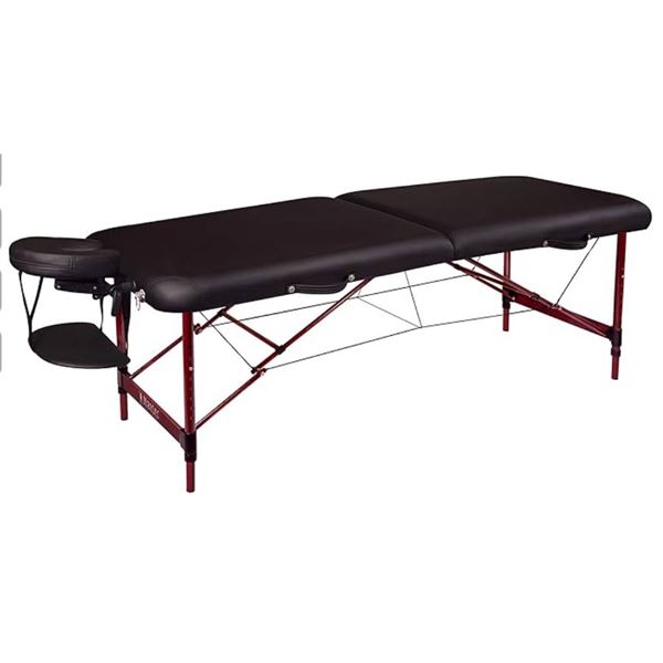 Portable Folding Massage Table with Carrying Handle and Black Upholstery **May Vary From Stock Photo