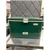 Image 1 : Vintage Thermos 718 Green Metal Cooler with White Interior and Drain Plug