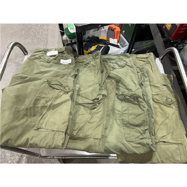 Lot of 4 Military-Style Lightweight Combat Trousers, Assorted Sizes, Multiple Dates