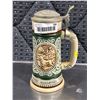 Image 1 : Vintage AVON Rainbow Trout English Setter 1978 Lidded Beer Stein Mug