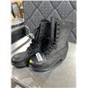 Image 2 : Greb Black Leather Combat Boots, Size 9, Model 030054