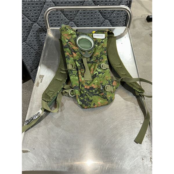 Military-Style Hydration Backpack With Digital Camo Pattern