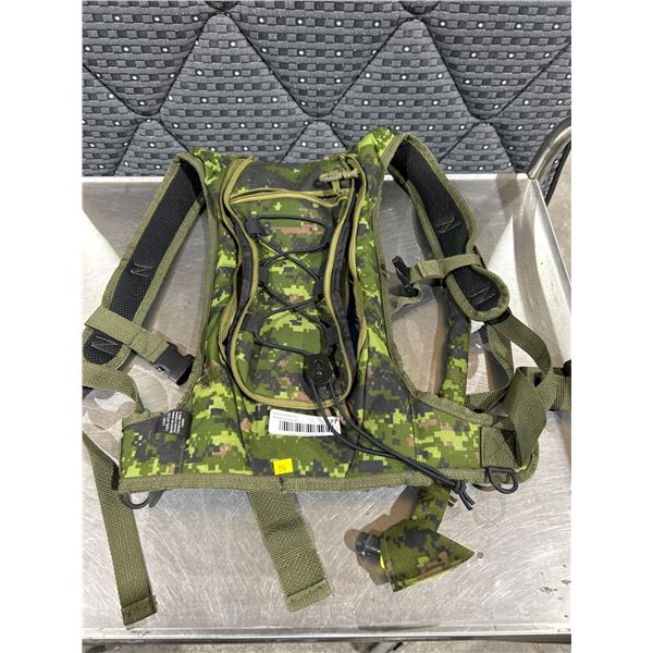 Camouflage Hydration Pack with Bladder Reservoir and Adjustable Straps