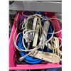 Image 1 : Bin Lot of Assorted Power Strips and Extension Cords