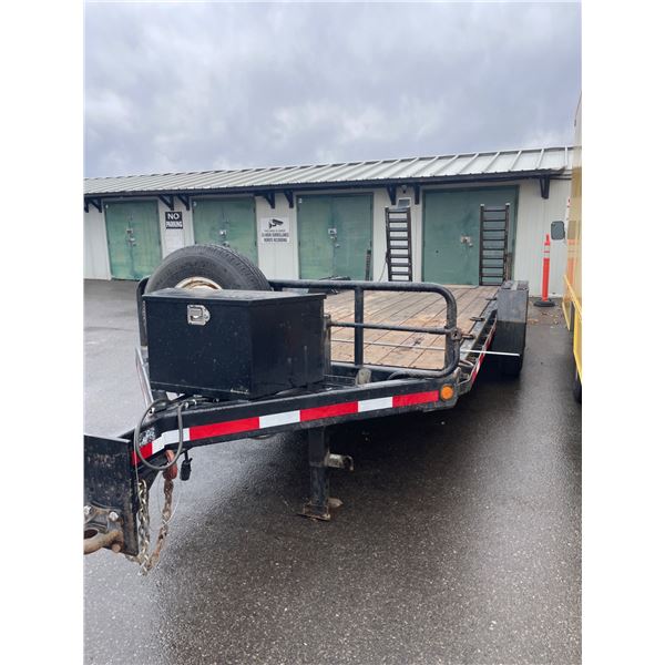 Dual-Axle Flatbed Trailer With Ramps and Storage Compartment