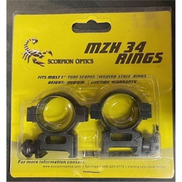 SCORPION OPTICS MZH 34 1in MEDIUM RINGS