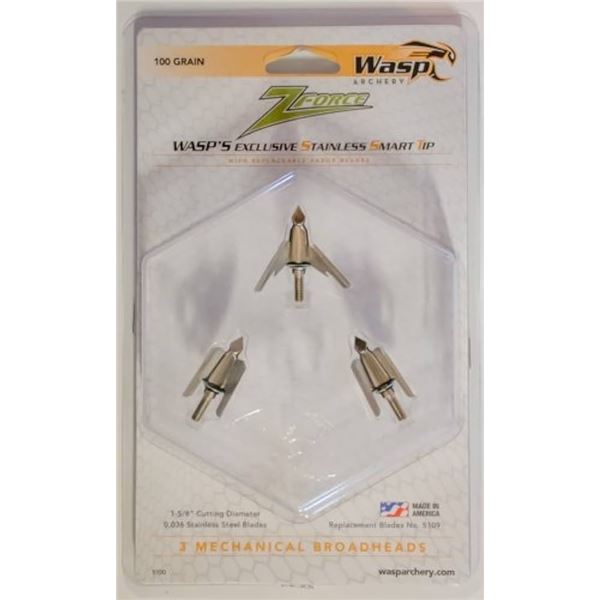2 pks WASP Z-FORCE MECHANICAL BROADHEAD 100gr