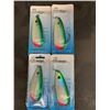 Image 1 : 4 - ENTICER 1oz GREEN GLOW FISHING SPOONS
