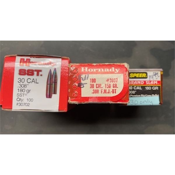 679 pcs ASSORTED 30 cal BULLETS - ASSORTED GRAIN