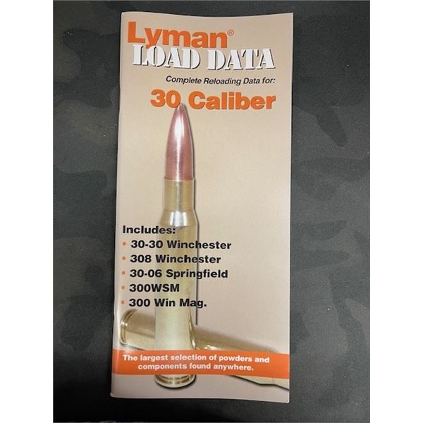LYMAN LOAD DATA BOOK 30 CAL RIFLE