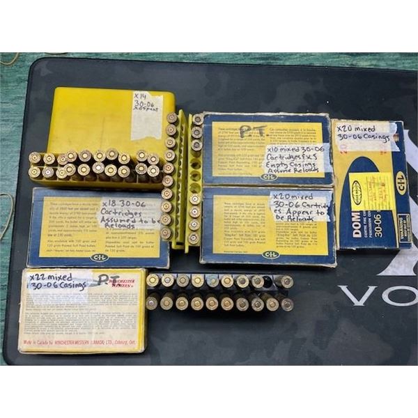 ASSORTED 30-06 RELOADS & BRASS