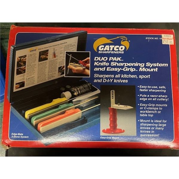 GATCO DUO PAK KNIFE SHARPENING SYSTEM AND EASY GRIP MOUNT