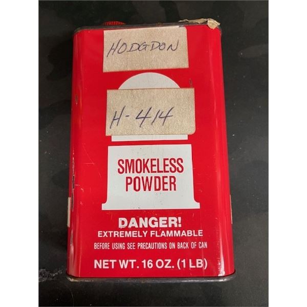 1 TIN - HODGDON H-414 SMOKELESS POWDER - NOT AVAILABLE FOR SHIPPING -MUST BE PICKED UP AT OUR SHOP