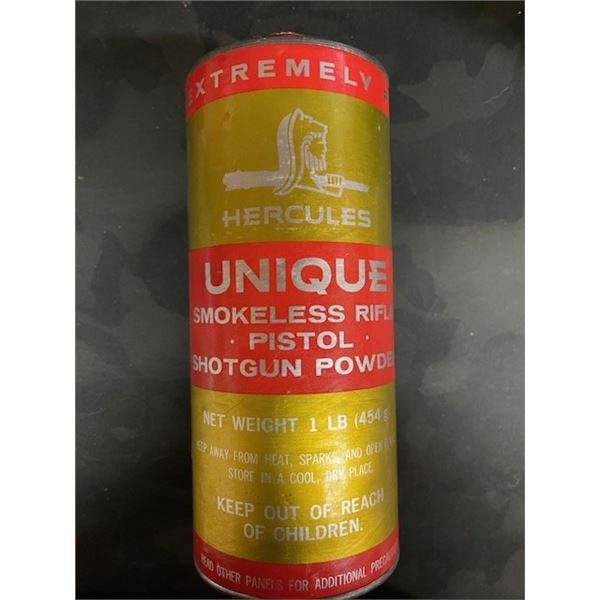 HERCULES UNIQUE SMOKELESS POWDER - NOT AVAILABLE FOR SHIPPING - MUT BE PICKED UP AT OUR SHOP