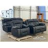 Image 2 : RECLINING LEATHER SOFA W/LOVESEAT & CHAIR
