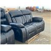 Image 9 : RECLINING LEATHER SOFA W/LOVESEAT & CHAIR