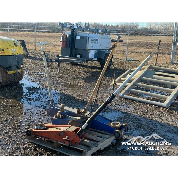 (2) FLOOR JACKS, (1) AIR TRUCK JACK