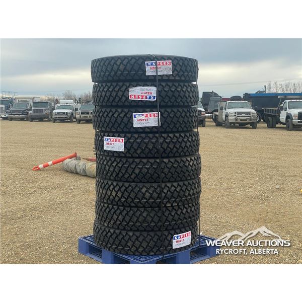 (8) KAPSEN 11R24.5 TRUCK TIRES