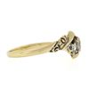 Image 4 : Antique Victorian 10k Gold 0.34 ctw Old Cut Diamond Repousse Work 3 Stones Ring