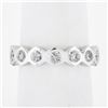 Image 1 : New Platinum 0.52 ctw Round Burnish Set Diamond Stackable Hexagon Shape Band Rin