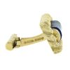 Image 3 : David Webb 18k Yellow Gold & Azurmalachite Lassoed Cylinder Hammered Cuff Links