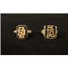 Image 1 : TWO APPROX 10K+ LADIES RINGS SET WITH ONYX (11G)