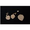 Image 2 : PAIR APPROX 10K GOLD NUGGET EARRINGS WITH APPROX 10K PENDANT SET WITH BLACK STONES (7.4G)