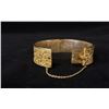 Image 2 : APPROX 10K HINGED BRACELET WITH GOLD NUGGET INLAY (72.4G)