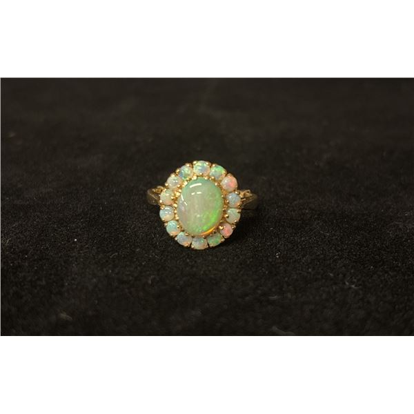APPROX 14K LADIES RING SET WITH OPALS (3.6G)