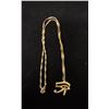 Image 1 : APPROX 10K CHAIN (18") WITH APPROX 18K EYE OF OSIRIS PENDANT SET WITH LAPUS LAZULI (4.3G)