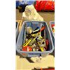 Image 1 : BLUE PLASTIC BIN OF ASSORTED HAND TOOLS *BIN INCLUDED&
