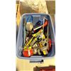 Image 2 : BLUE PLASTIC BIN OF ASSORTED HAND TOOLS *BIN INCLUDED&