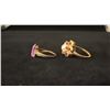 Image 2 : APPROX 10K LADIES RING SET WITH PEARL AND RUBIES & APPROX 10K LADIES RING SET WITH PINK STONE (6.9G)