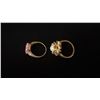 Image 3 : APPROX 10K LADIES RING SET WITH PEARL AND RUBIES & APPROX 10K LADIES RING SET WITH PINK STONE (6.9G)