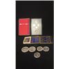 Image 1 : WWII MILITARY SERVICE MEDAL, FIVE 1976 MONTREAL OLYMPICS SILVER COINS, 1981 CANADA MINT COIN SET ...