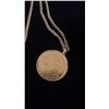 Image 3 : APPROX 18K CHAIN (28") WITH APPROX 18K PENDANT SET WITH 1986 SINGAPORE GOLD COIN (26.1G)