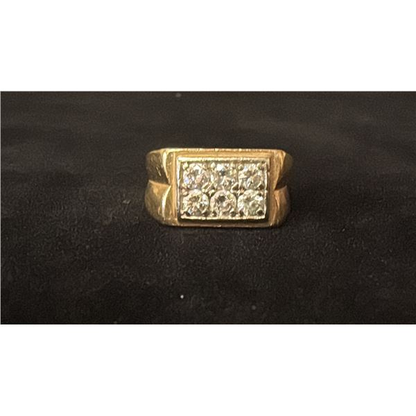 APPROX 14K MENS RING SET WITH DIAMONDS (.15CT, 9.4G)