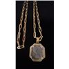 Image 2 : APPROX 14K CHAIN (30") WITH APPROX 18K PENDANT SET WITH METEORITE (60.6G)