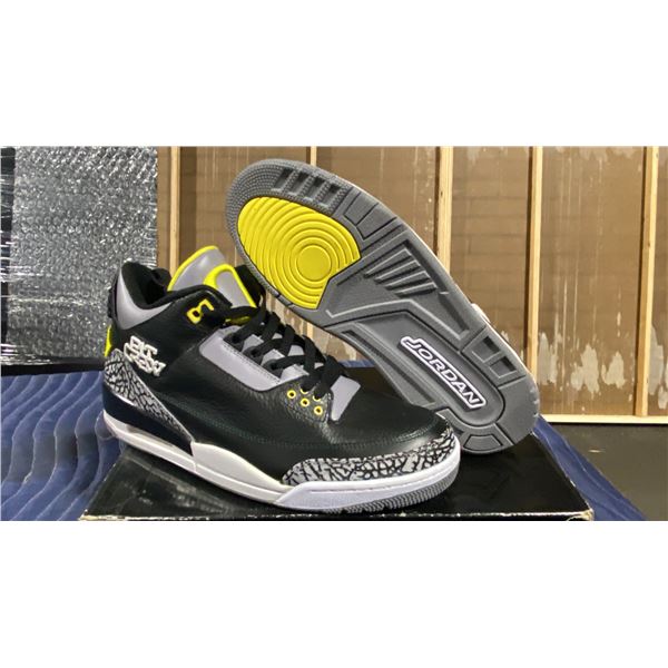 PAIR OF NIKE AIR JORDAN 3 RETRO "OREGON PIT CREW" SIZE M12 *AUTHENTICITY UNKNOWN*