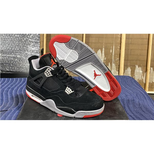 PAIR OF NIKE AIR JORDAN 4 RETRO "BRED" SIZE M12 *AUTHENTICITY UNKNOWN*