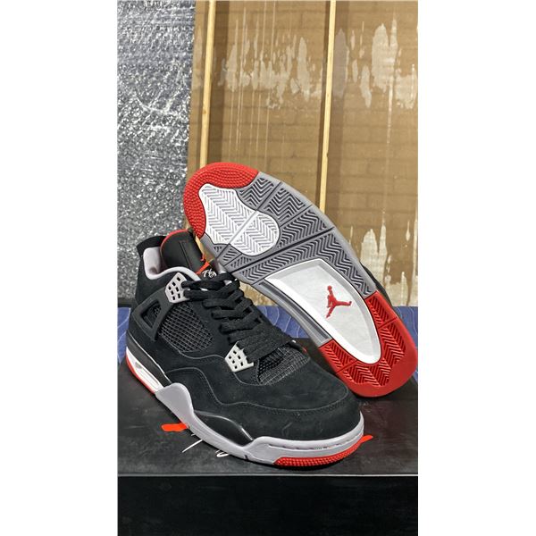 PAIR OF NIKE AIR JORDAN 4 RETRO "BRED" SIZE M12 *AUTHENTICITY UNKNOWN*